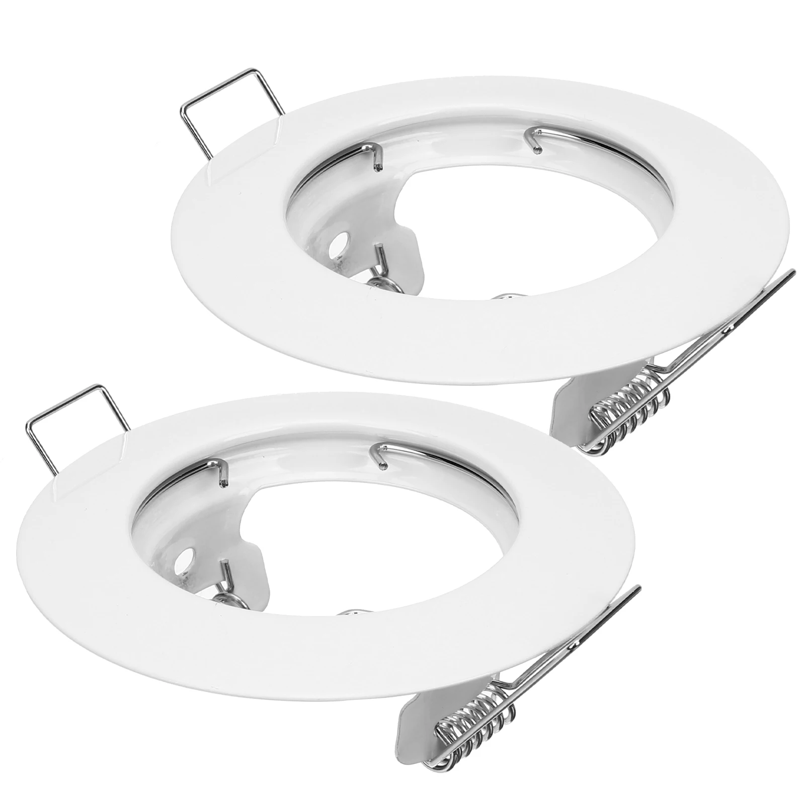 

2pcs GU10 Recessed Lighting Trims MR16 LED High Hats 50mm White Hole Covers Spotlight Mounting Frames Kitchen Bedroom
