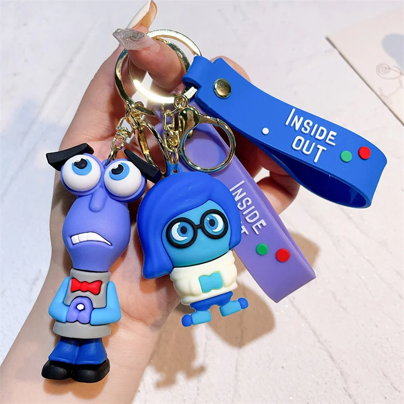 Disney Inside Out 2 Keychain Schoolbag Cartoon Pendant Anime Keyrings Car Key Ring Accessories Kids Birthday Gifts Accessories