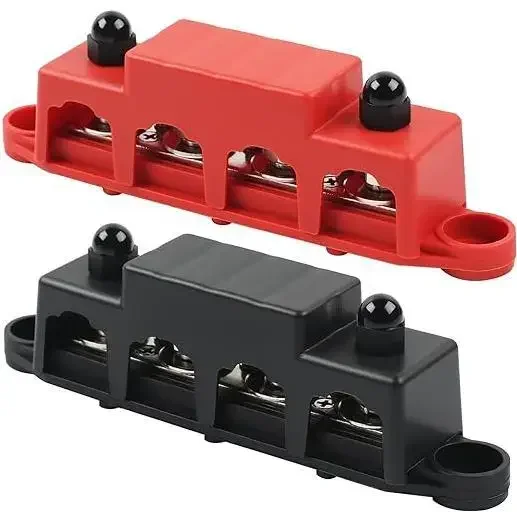 Car Yacht Bus M8M10 High Current Wiring Stud Red Black 4 Stud Distribution Block Grid Assembly