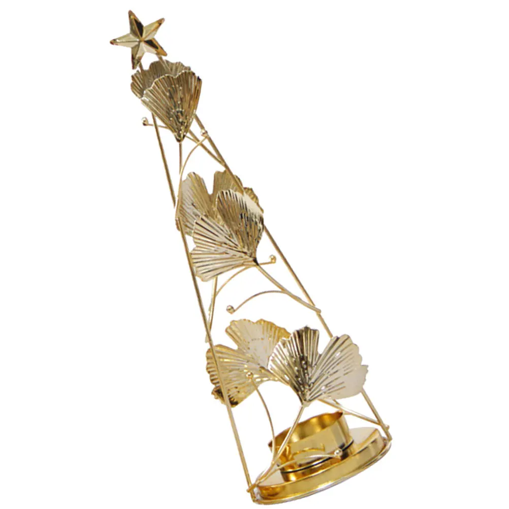 

Exquisite Iron Tealight Holder Christmas Decoration Candlestick Ornament Desktop Adornment Xmas