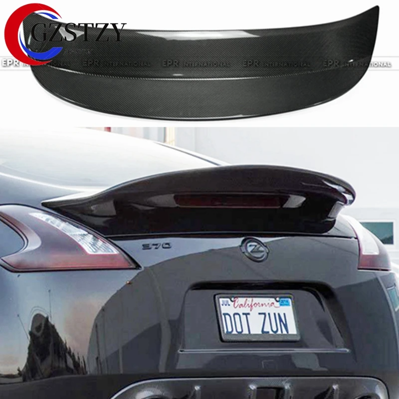 

fo Nissan 370Z Z34 AJT3 styl 2009-2015 High quality top Carbon Fiber Rear Roof Spoiler Wing Trunk Lip Boot Cover Car Styling