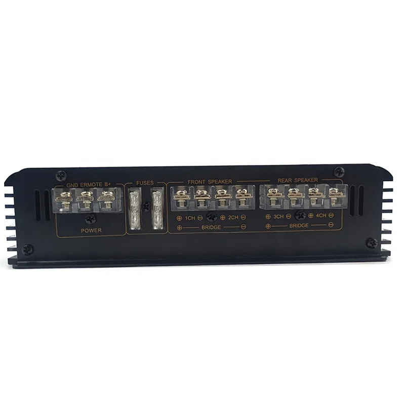 RMS Power 4*100W@ 4Ω 4*150W@ 2Ω  Car audio Power Amplifier 4-Channel Class AB Car Audio Amplifier with Large capacity capacitors