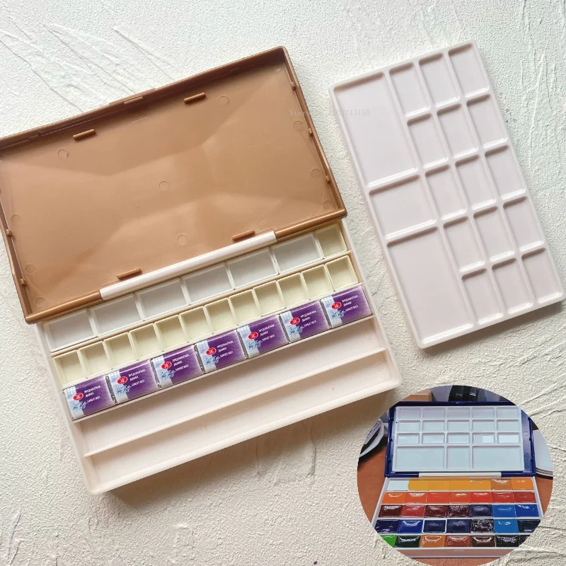 Watercolor Paint Storage Box Art Student Storage Watercolor/Acrylic Paint Painting Outdoor Sketching Portable Watercolor Box
