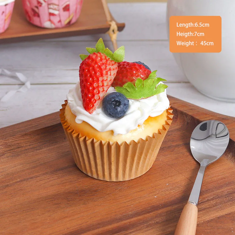 Fake Cupcake Fruit Cake Strawberry Artificial Food Simulation Refrigerator Stickers Wedding Photography Props Decoration view 5