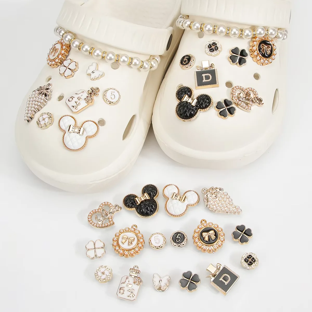 DIY-Serie Lochschuh-Blumen-Accessoires Mädchen-Schuhzubehör-Set Perlen-Schuhketten-Dekorationen – Detail 10