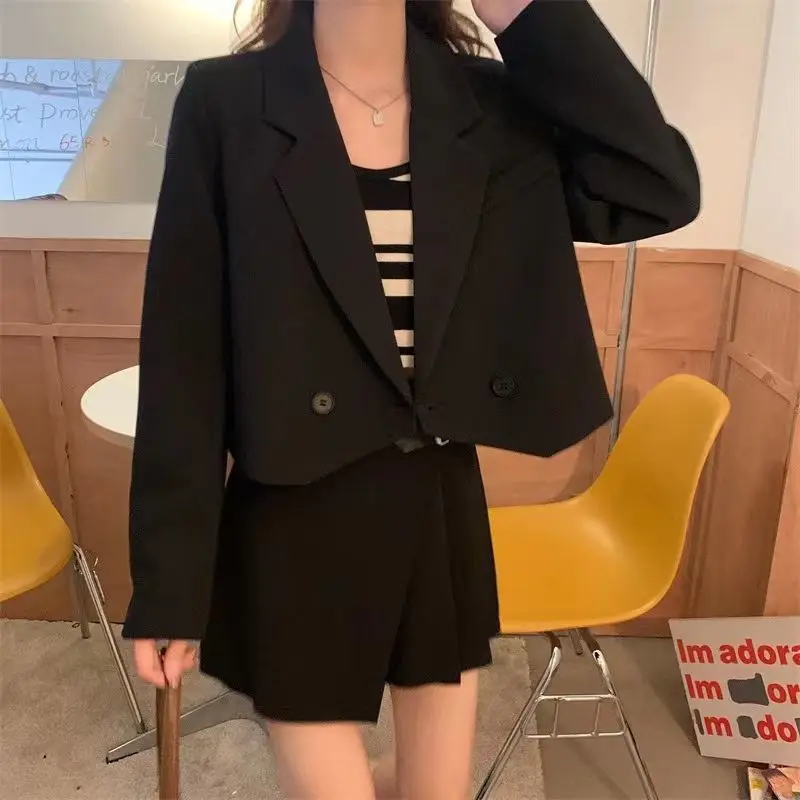 Short Mini Suit Thick Coat for Women's New Design Niche and Loose Korean Style Suit Top