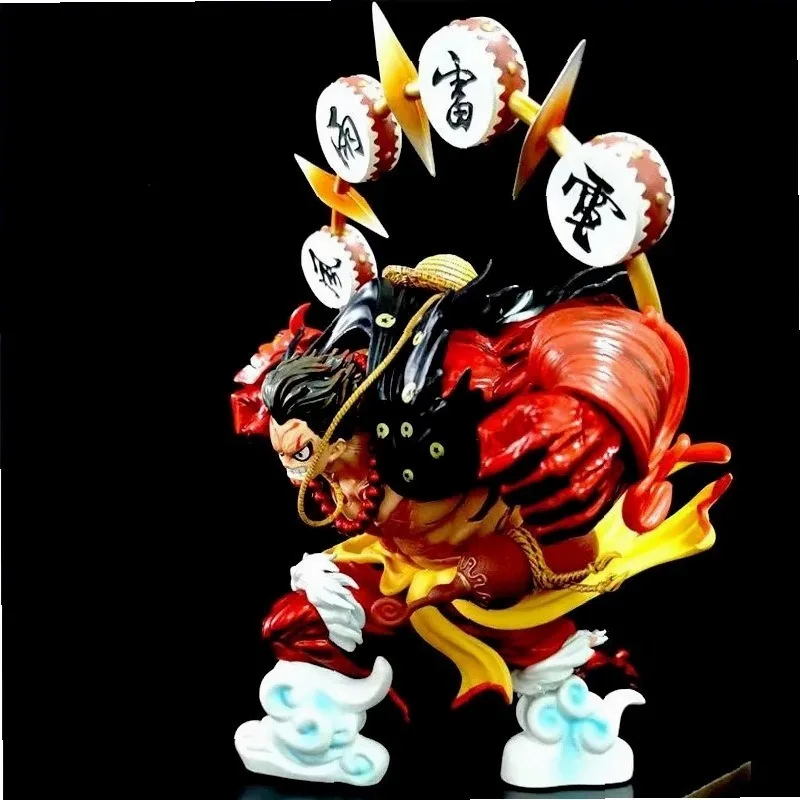 One Piece Luffy Gear 4 Snakeman GK Statue Kabuki Edition Black/Red Interchangeable Face Anime Figure Collectible Model - view 3