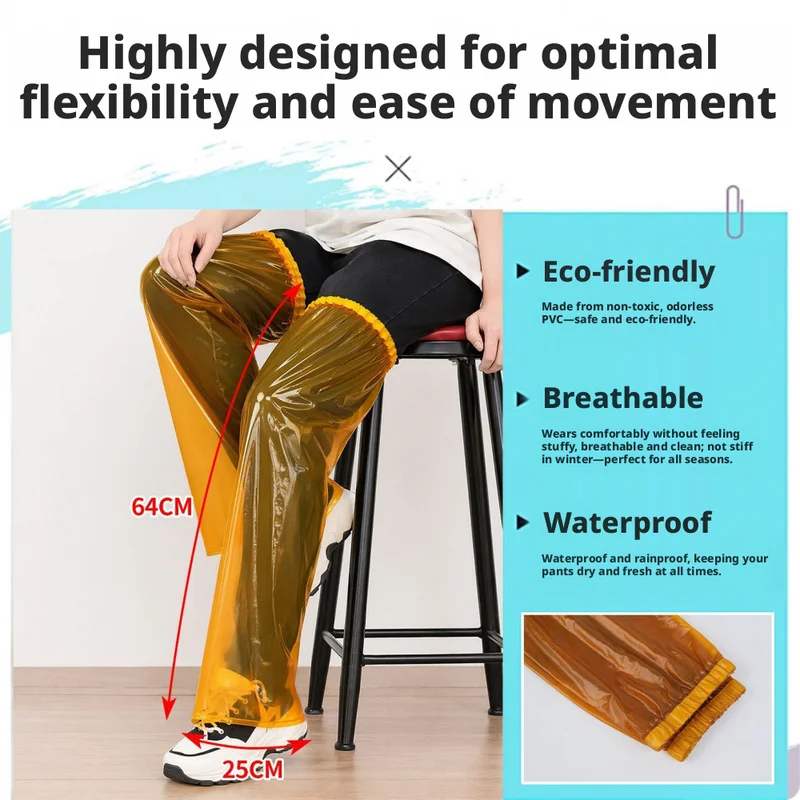 Thickened beef tendon waterproof foot covers, adult extra-long cycling and hiking rain leg covers, men and women work pants cove