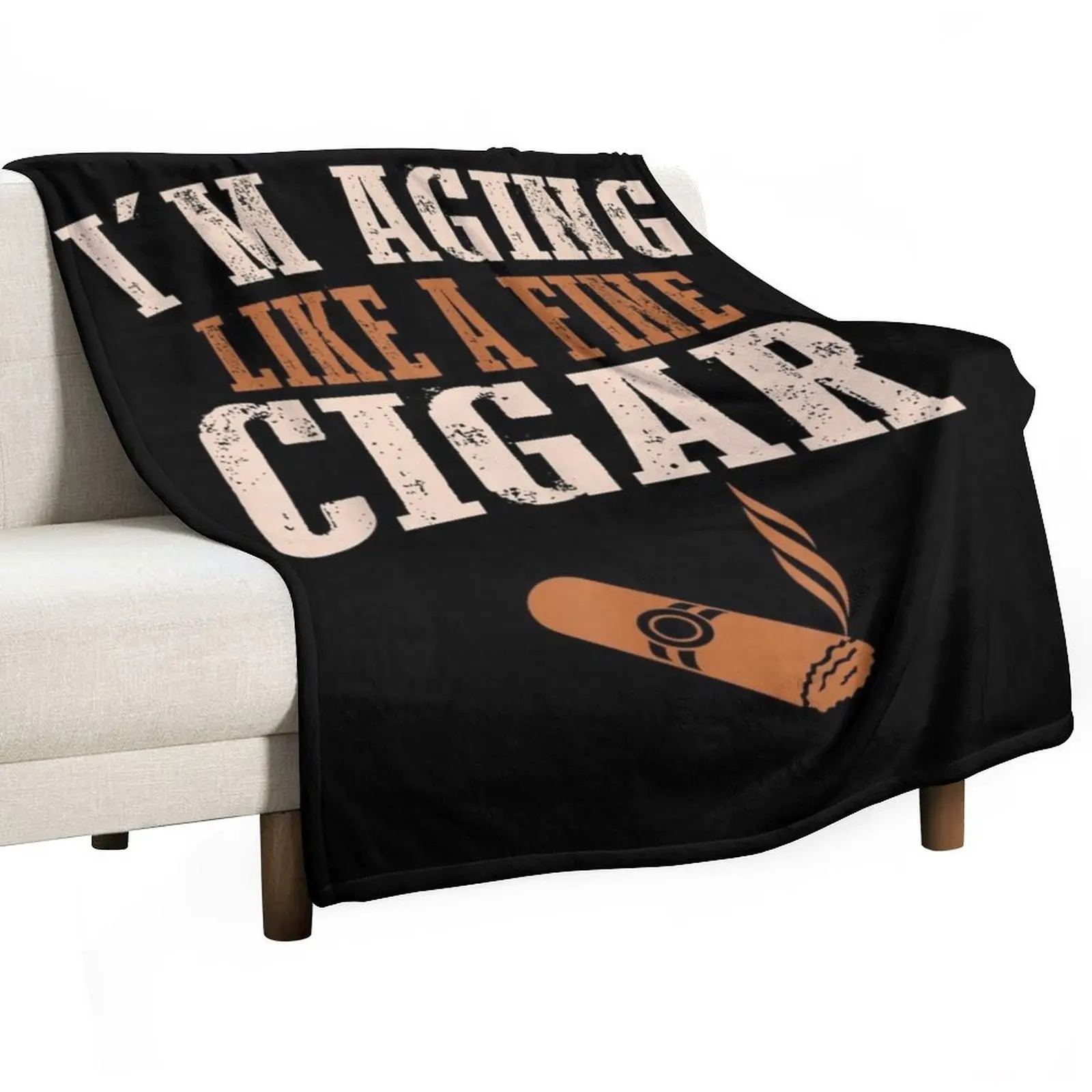 Cigar Funny Smokers Lovers Im Aging Like Fine Throw Blanket Sofas heavy to sleep Luxury St Thermals For Travel Blankets