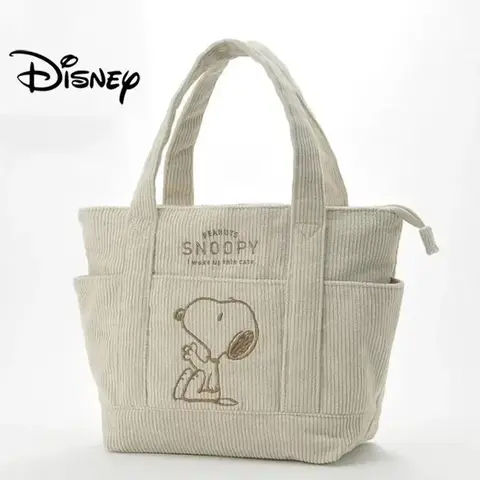 Snoopy Corduroy Axelväska Handväska Tote Casual Hundred Students Stor Kapacitet Toteväska Dragkedja Axelväska Stor Väska 12 best sales Snoopy Zara - №10