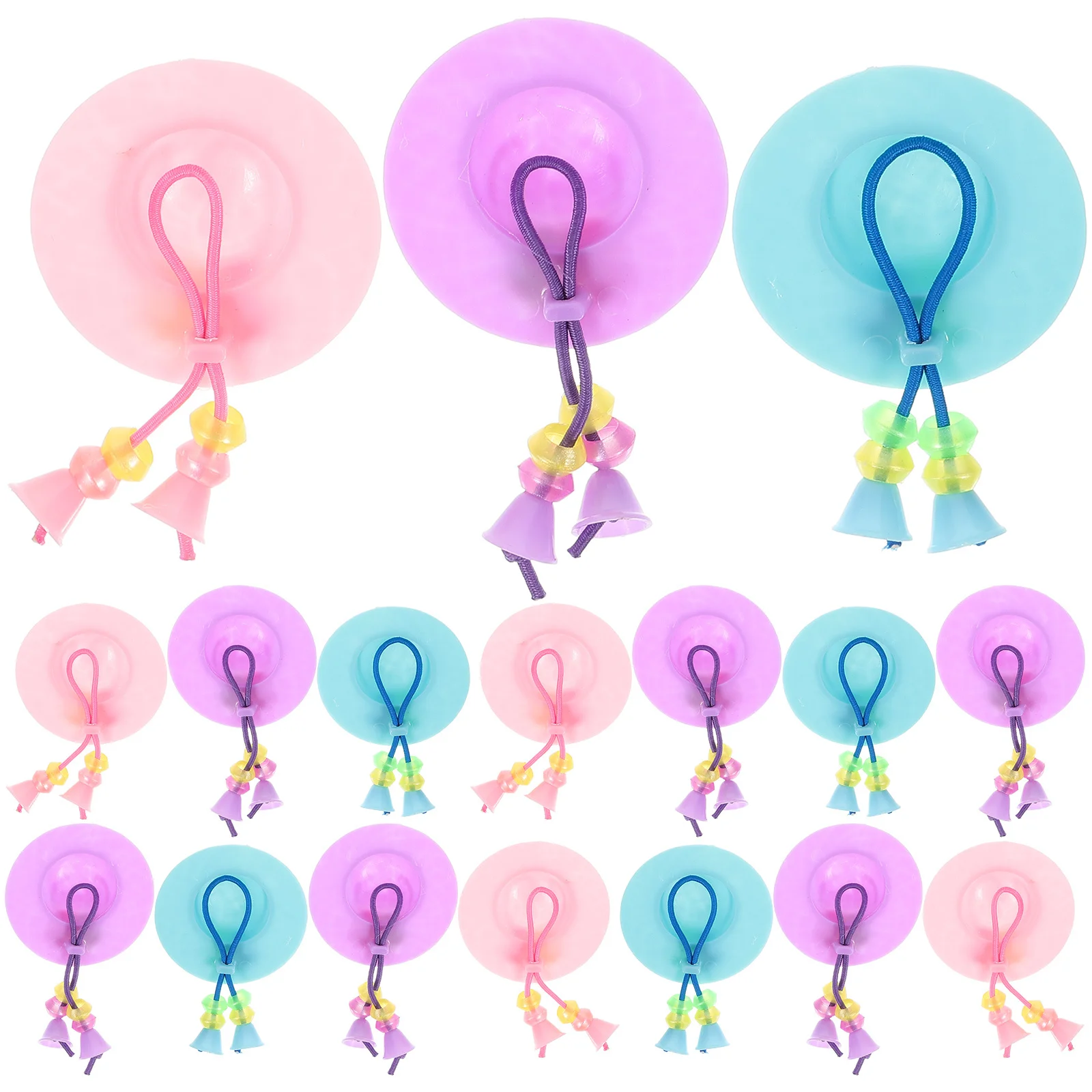 

30pcs Mini Hat Plastic Fake Hat For Miniature Decor Diy Crafts Charm Headdress Props Play Scene Accessory