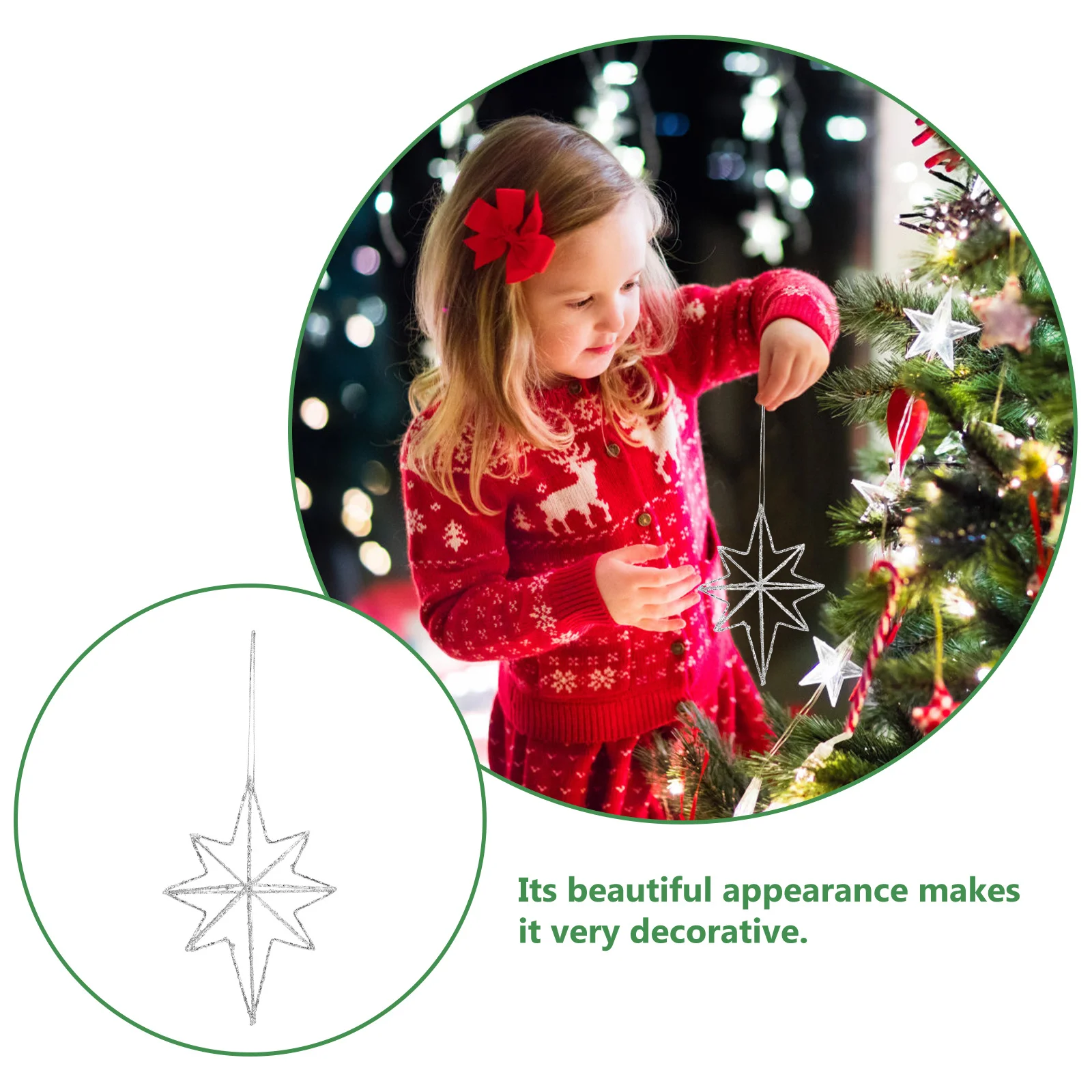 

Christmas Tree Hanging Ornament Set of 6 Hollow Metal Pendants Festive Home Decor Xmas Tree Decoration Supplies