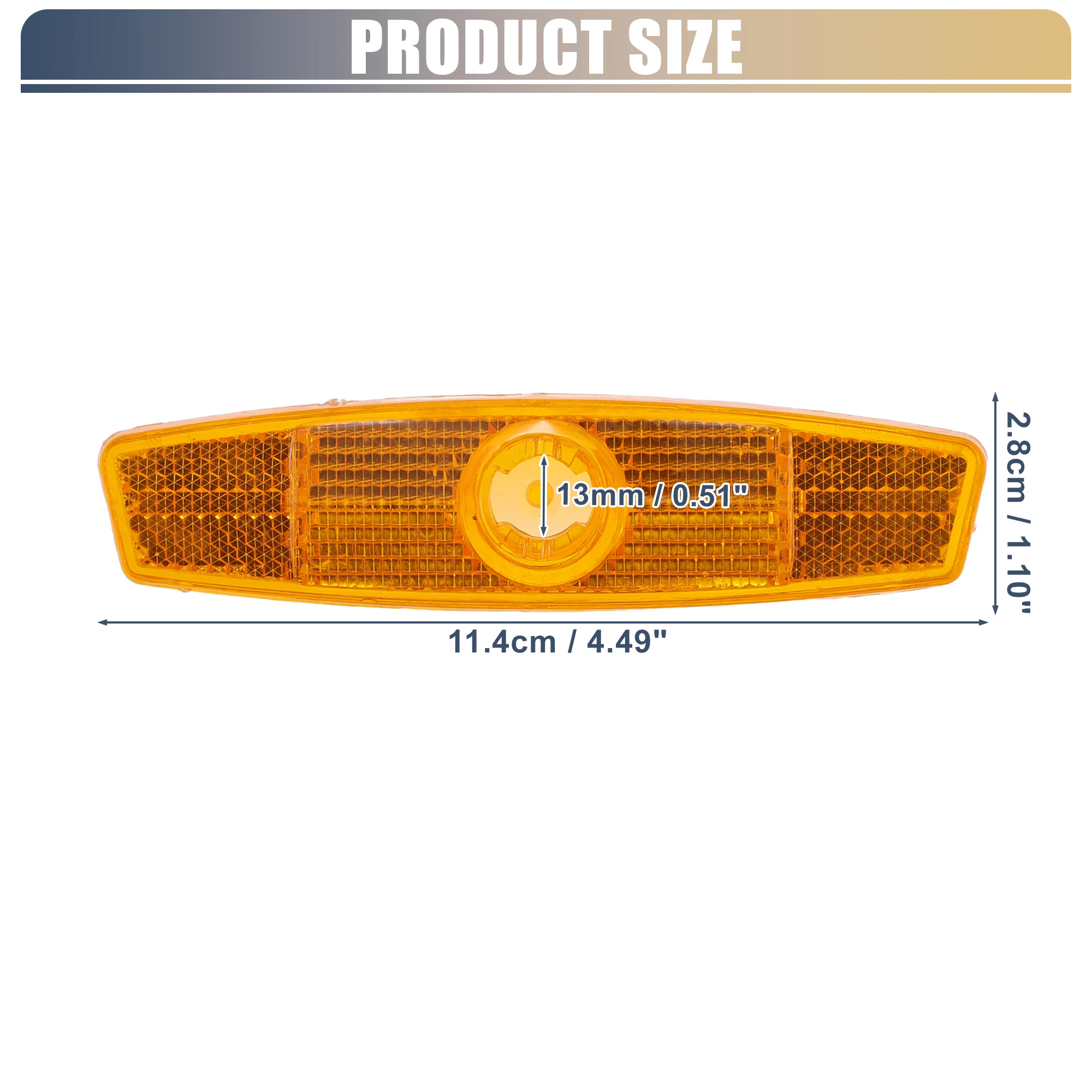 X Autohaux Bike Reflectors Bicycle Warning Reflector for Bike Bicycle 11.4x2.8x1cm ABS Yellow White 4pcs Cycling Accessories - Image 3
