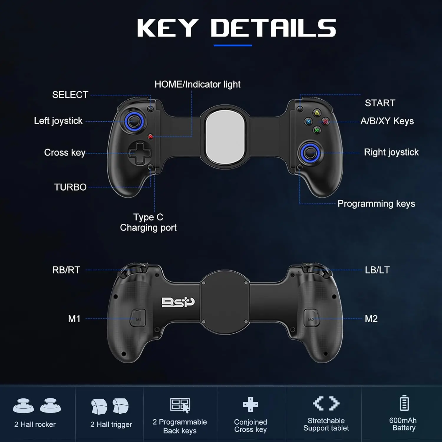 Stretching Raffreddamento Controller di gioco D10S Per SWITCH/Android/Apple IOS Tablet/PS3/PS4 ForXBOX Gamepad Streaming