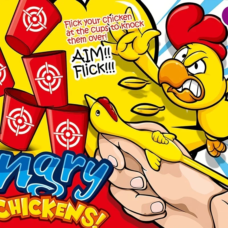 

Divertidos pollos de goma amarillos con tirachinas y12 tazas de Brug, juguetes interactivos de broma, праздники kumpl