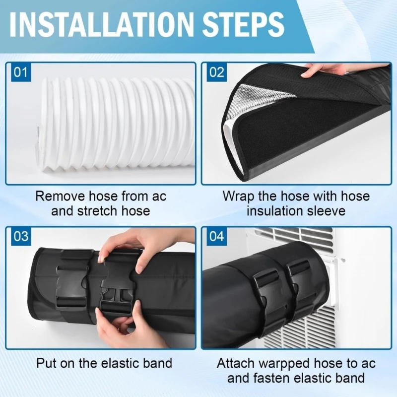 Portable Air Conditioner Exhaust Hose Cover for Apartment and Renter Use