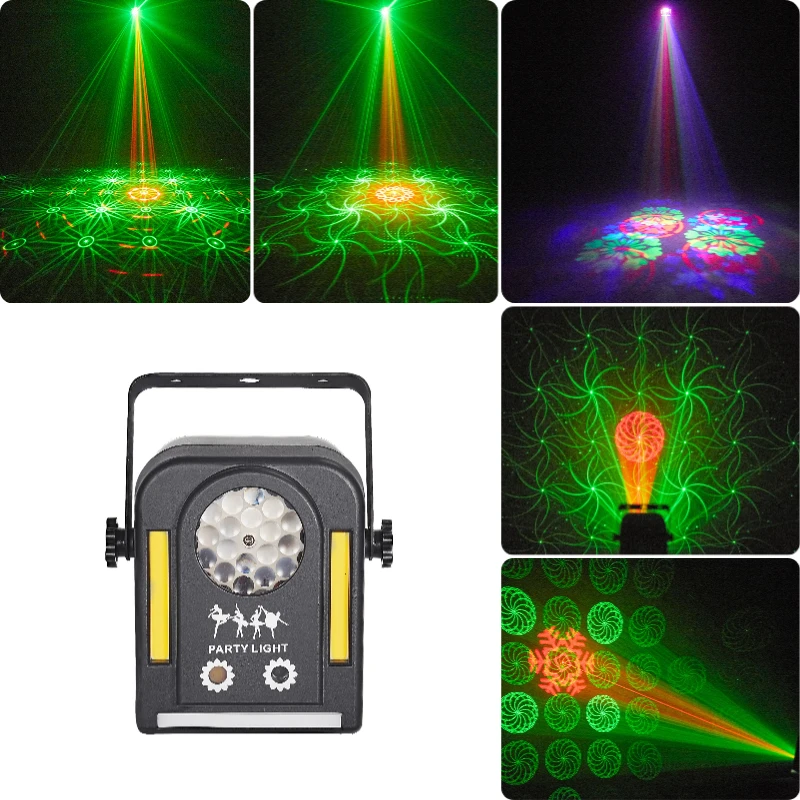 Fireions ELF Pattern 4-in-1 24W Stage Light Effect Light Laser Light Self Propelled House Party DJ Disco Bar