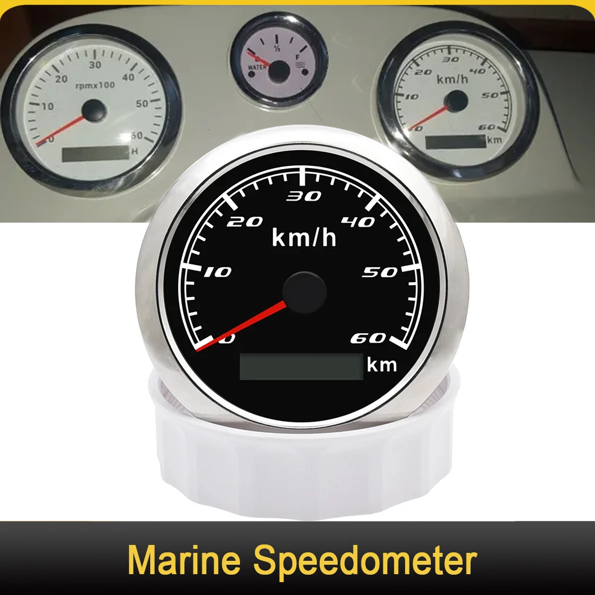 

85mm Marine GPS Speedometer with GPS Antenna 7 Colors Backlight For Boat Yacht RV Camper Motorcycle 9-32V 60km/h