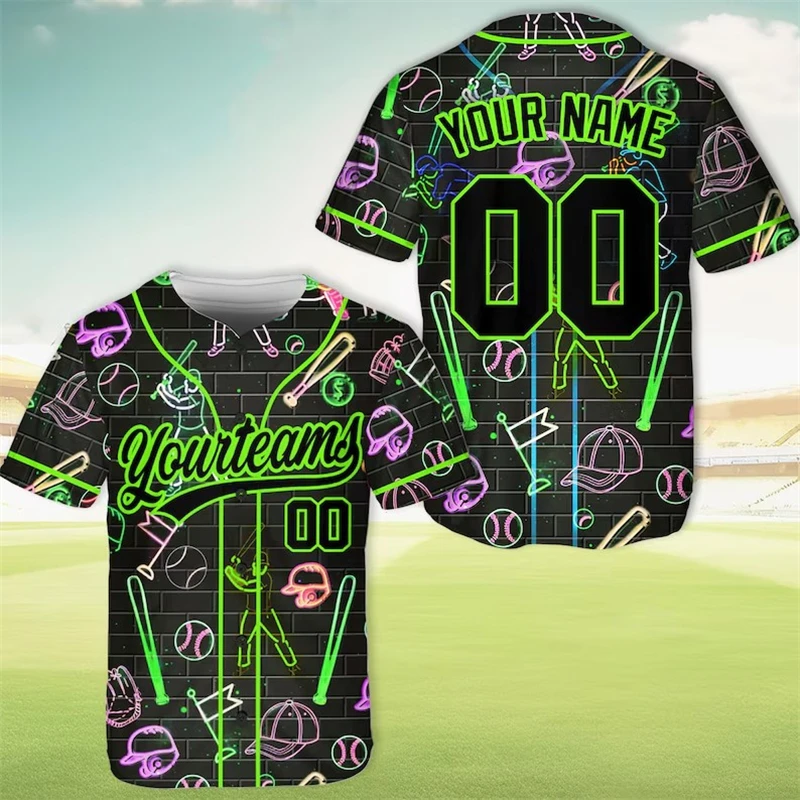 

Custom Teamname Numbe Baseball Shirt 3D Print Fire Baseball Print Jersey Personalized Short Sleeve Shirt For Men Sports Wear