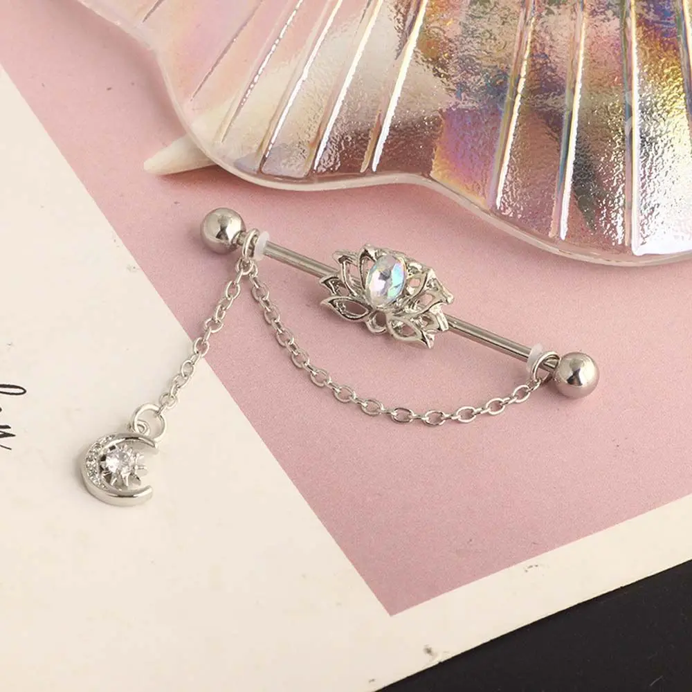 Gift Heart Pendant Arrow Barbell Party Jewelry Cartilage Stud Earrings Industrial Barbell Earring Ear Bone Stud Long Ear Stud