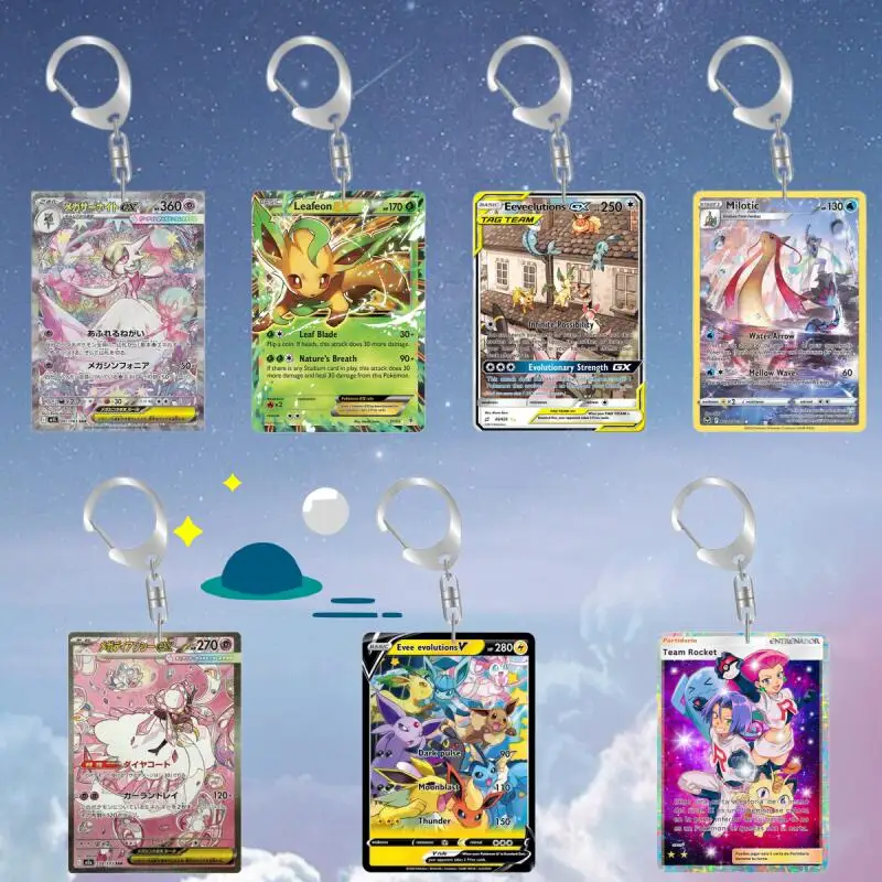 

Акриловый брелок для ключей в стиле аниме с персонажами Дианси, Гардевоар, Лифеон, Милотик, Эволюции Иви, Команда Ракета, кольцо для ключей, подвеска для сумки, сделанная своими руками