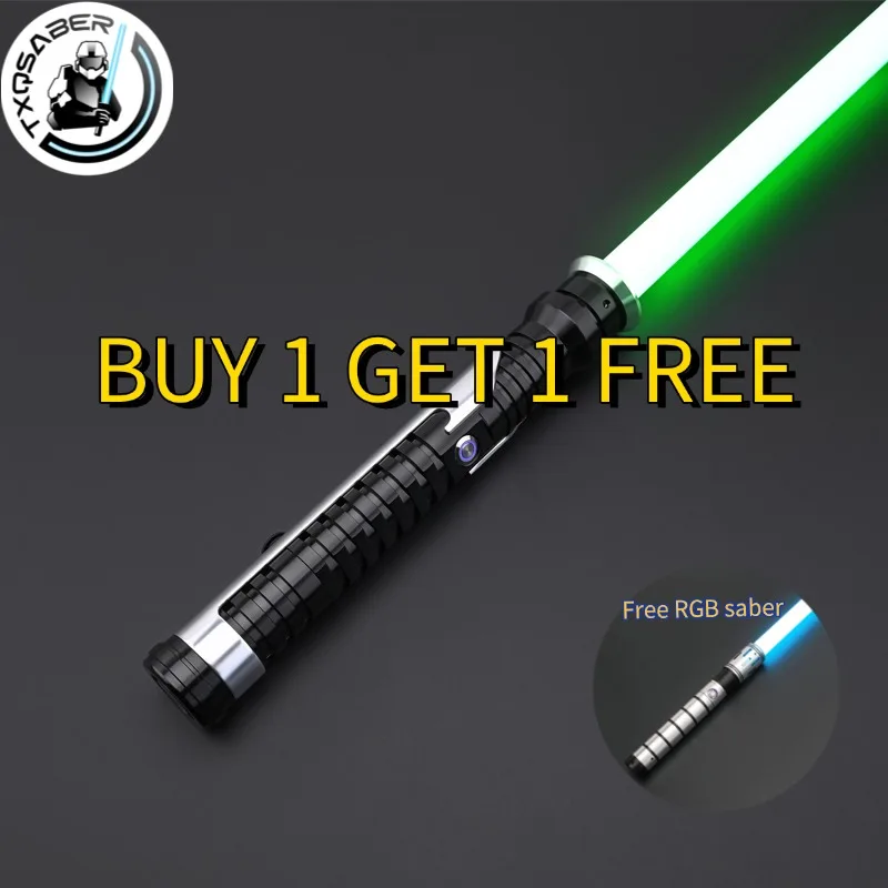 TXQSABER Qui-Gon SE Smooth Swing Lightsaber Heavy Dueling Metal Hilt Colors Change Soundfonts  Sword Toys-Free RGB saber
