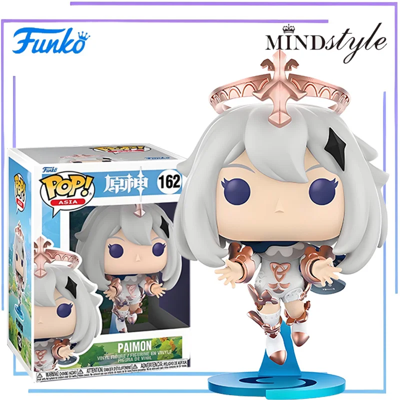 Edição genuína funko pop genshin impacto keqing, paimon anime personagem ação desktop decoração em veículo modelo colecionável