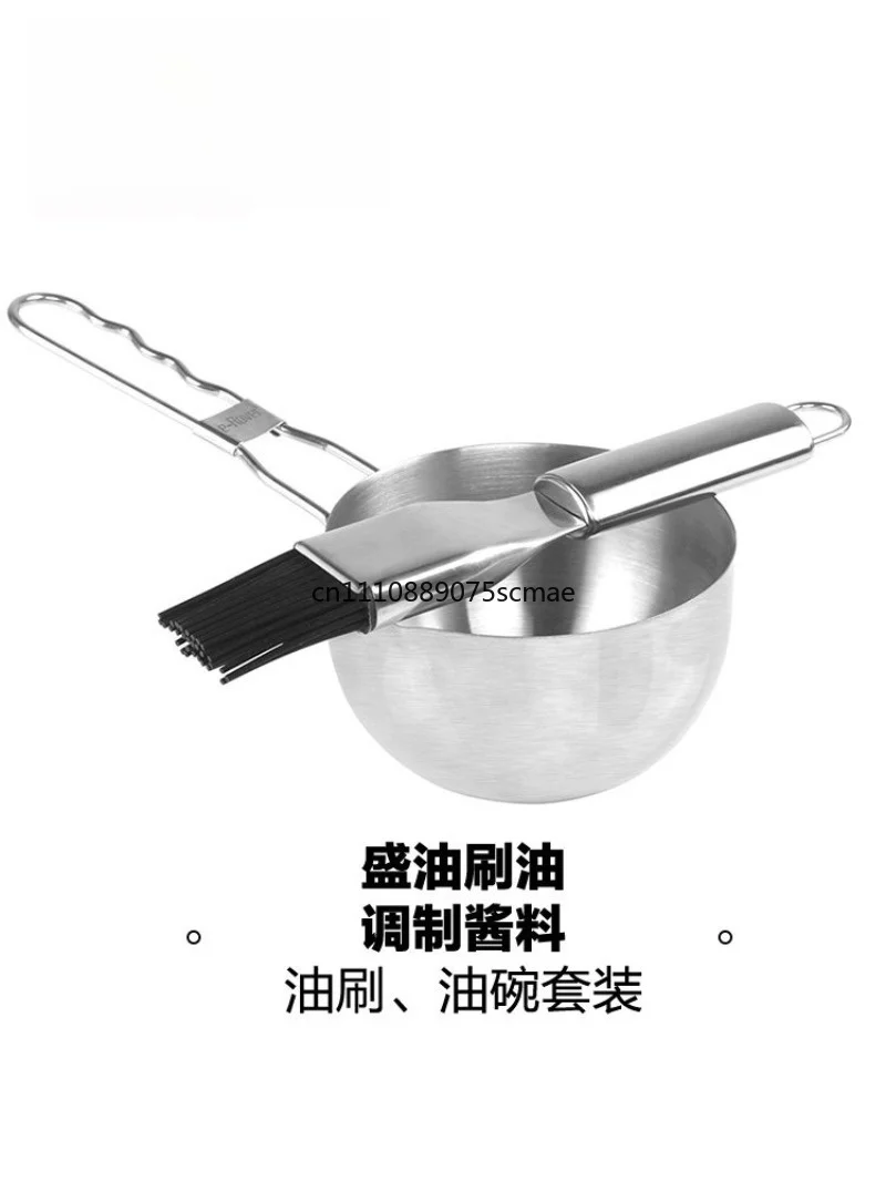 

Stainless Steel Handle Silicone Oil Brush Food Grade High Temperature Resistant Baking BBQ Sauce Brush Kitchen Tool Set