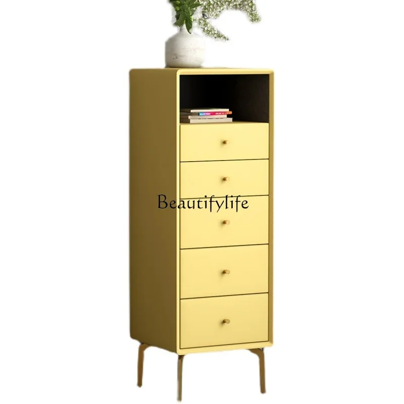 

1LXItalian minimalist chest of drawers, simple modern bedroom small apartment against the wall solid wood storage cabinet