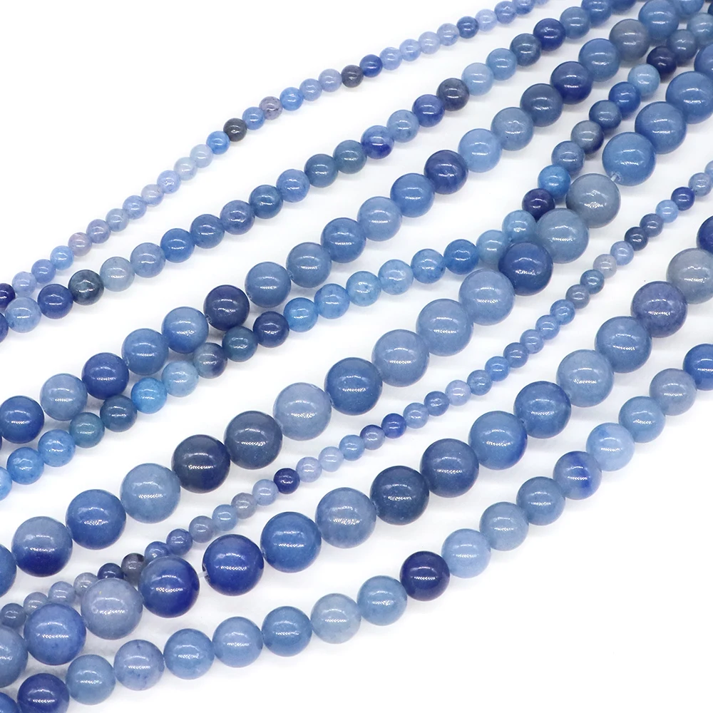 4/6/8/10mm Natural Stones Blue Aventurine Beads Healing Crystals Loose Spacer Gems Bead for Jewelry Making DIY Bracelet Necklace