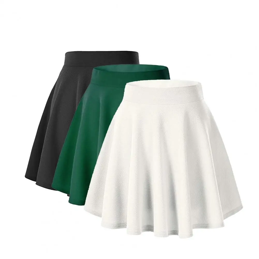 

Women High Waist Skirt High Waist A-line Skater Skirt for Women Solid Color Mini Skirt Streetwear Casual Short for Everyday Wear