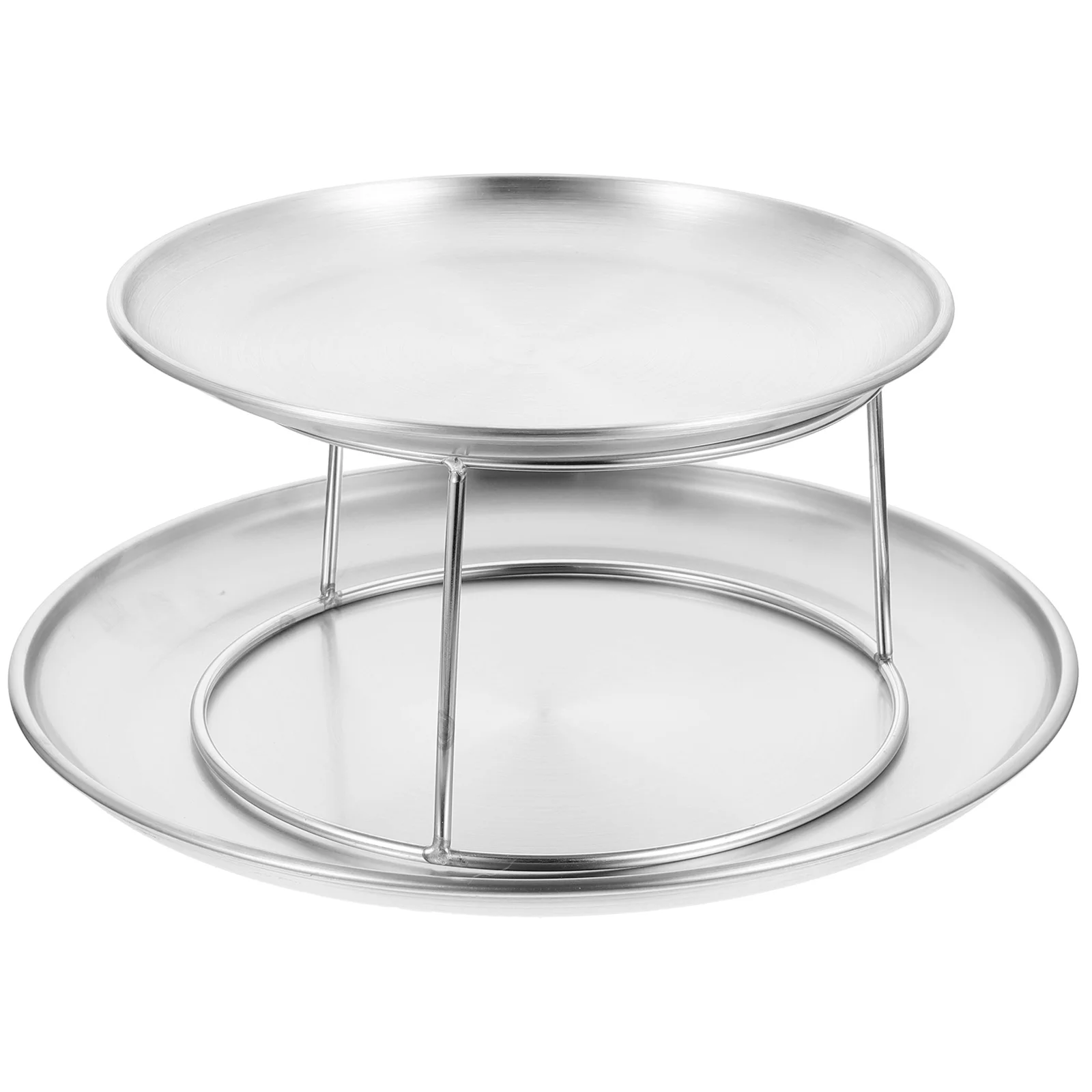 

Platters Multi-tiered Food Tray Cake Holder Stainless Steel Appetizer Serving Rustic Cupcake Stand Silver Baby