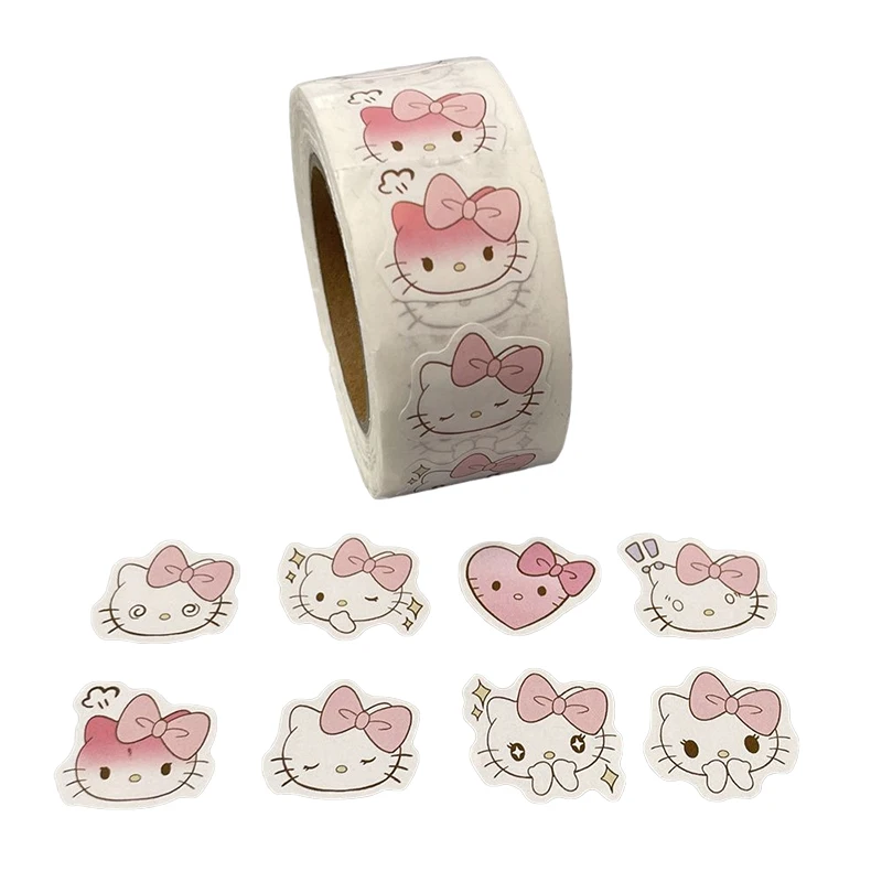 1Roll Kawaii Anime Sanrio Hello Kitty Laptop Tablet Stickers Cartoon Hand Account Decoration Stickers Fashion Decals Gifts