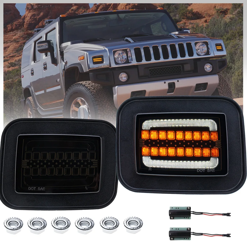 

LED front corner dynamic turn signal light parking Light For Hummer H2 2003-2009 for 2005 2006 -2009 Hummer H2 SUT accessories