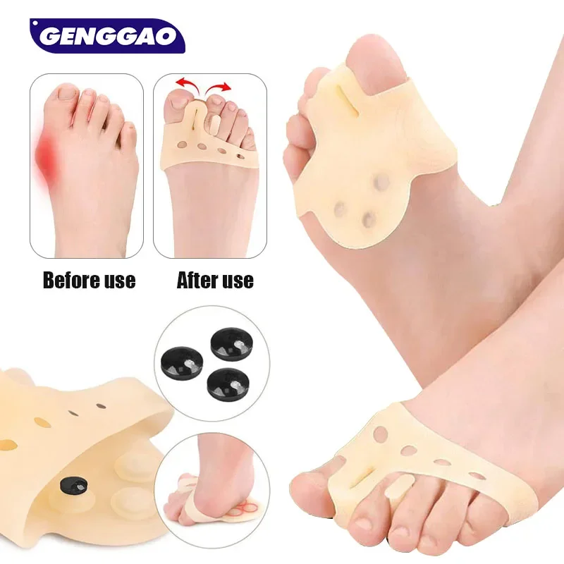 1Pair Toe Separators Ball of Foot Cushion,Metatarsal Pads for Women,Silicone Forefoot Cushions Great for Mortons Neuroma,Blister