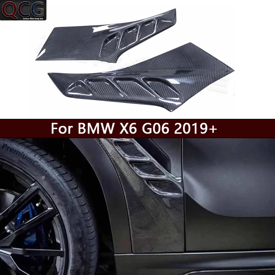 For BMW X6 G06 2019+ Carbon Fiber Wind knife Auto Fender Side Air Vent Outlet Cover Trim Fit Upgrade body kit