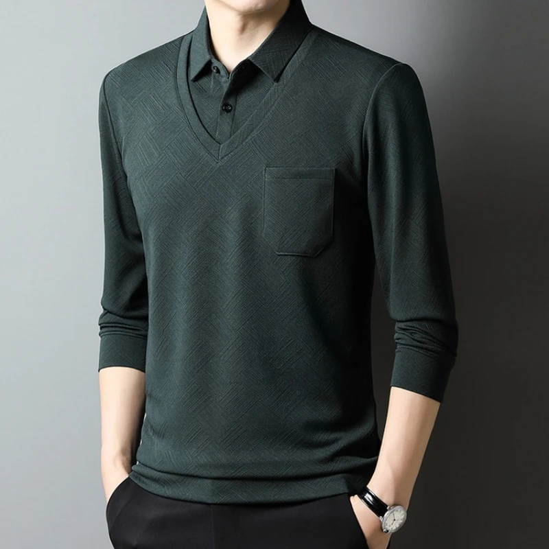 2025 Two Warm Long Sleeved Shirts for Autumn and Winter Men's Vacation