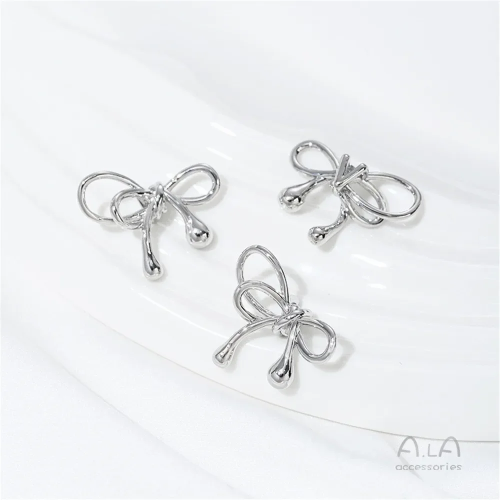 14K Gold Plated 3D Bow Spacer Beads, DIY Handmade Craft Accessories for Necklace & Bracelet Making