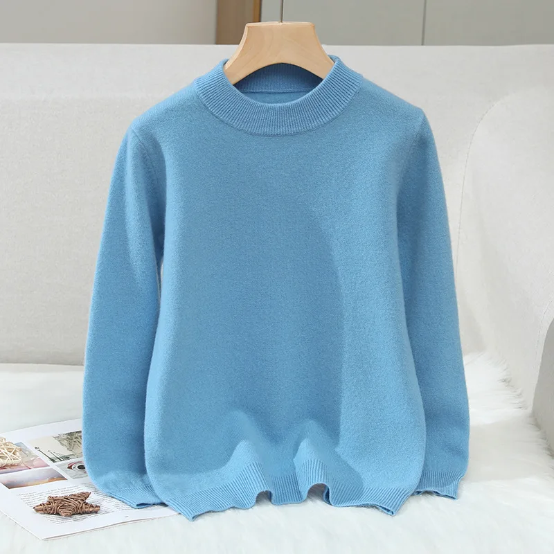 Girls Solid Wool pullover 100% Wool Warm Winter Clothes Knitted Sweater Teen Cotton Long Sleeve child cashmere Coats 1-14 years
