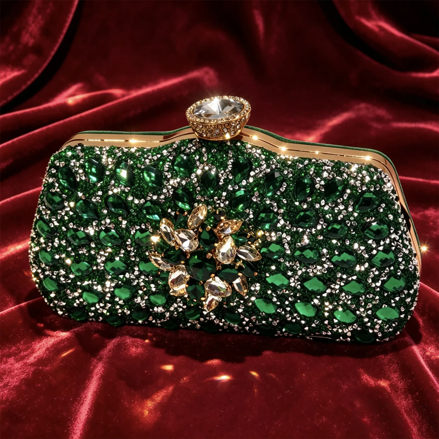 New Arrive Nigerian Women Heel Party Shoes and Bag Set green Colour Rhinestone Handbag Italian Design Wedding INS 2026