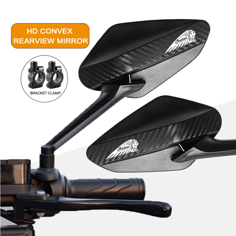 Einfache Installation, Kohlefaser-Motorrad-Rückspiegel für Indian FTR 1200 S FTR1200 Carbon Rally Chief Scout ECE CCC