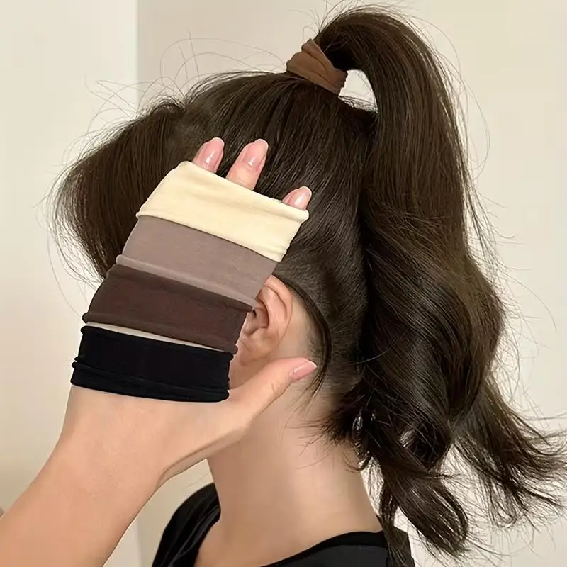 10pcs Seamless Wide Hair Ties – Non-Damaging Elastic Bands for High Ponytails, Quality