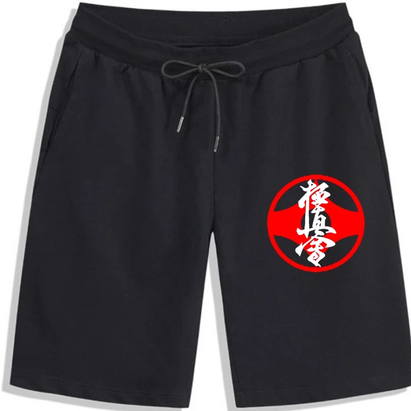 Masutatsu Oyama Kyokushin Karate Kanji Logo Men\'s Black Shorts Pure Cotton Summer Men\'s Shorts for Men Cotton Luxury Cool Newest