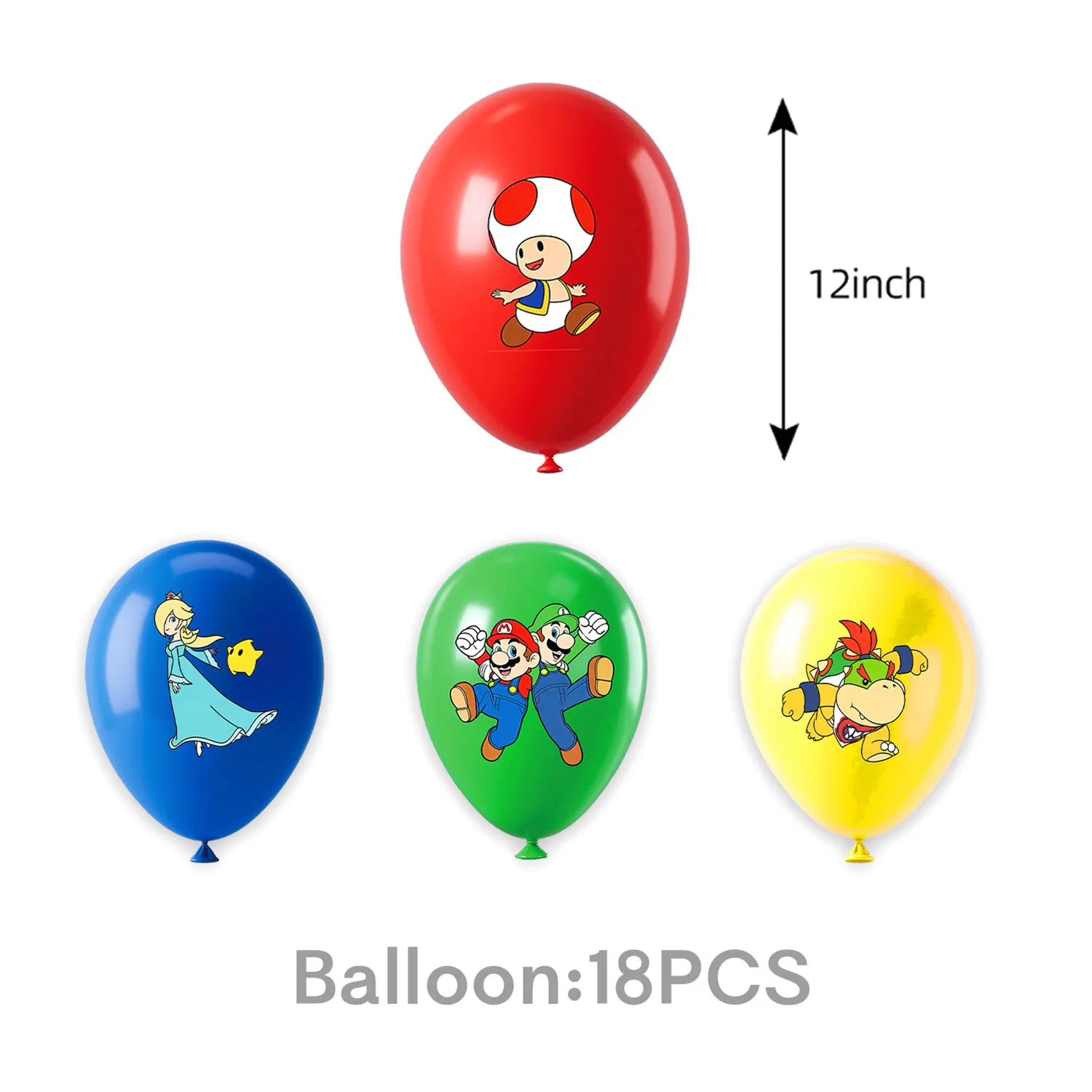 Mario Komplettes Geburtstagsparty-Set Galaxis-Mario Themen-Dekorationskit mit Banner, Luftballons, Tischgeschirr und Kuchendekoration für Kinder – Detail 10