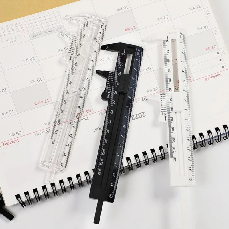 Double Scale Plastic Vernier Caliper, 0-6Inch / 0-7Inch 150mm/180mm Length Measuring Tool for Students Office Drop Shipping