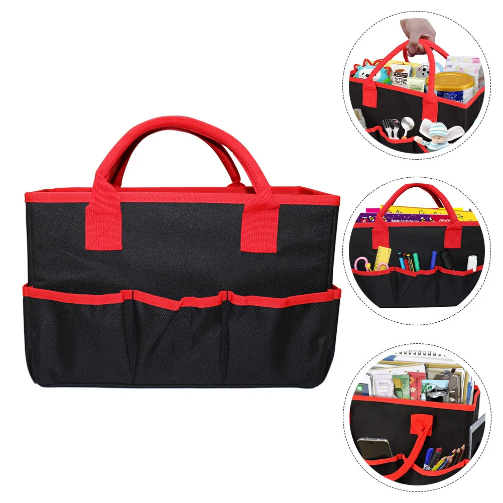 Bolsa de almacenamiento de herramientas de tela Oxford impermeable portátil organizador multibolsillo bolsa de mantenimiento de electricista profesional negro