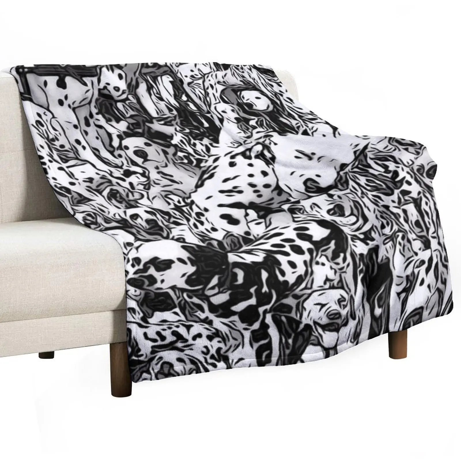 Dalmation Collage B&W Throw Blanket warm winter Sofa Throw manga Fashion Sofas Decorative Throw Sleeping Bag Blankets