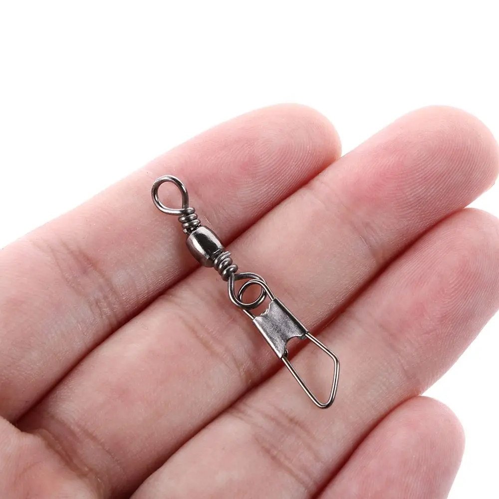 100PCS/pack Tool With Interlock Fishing Pins Fishing Line Connector Hanging Snap Swivels Solid Rings