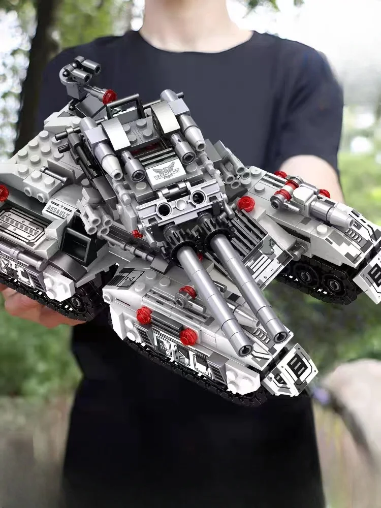 Véhicule militaire de la seconde guerre mondiale, réservoir 8 en 1, modèle d'avion et de camion, blocs de Construction, briques à monter soi-même, jouets de Construction pour enfants, cadeaux pour