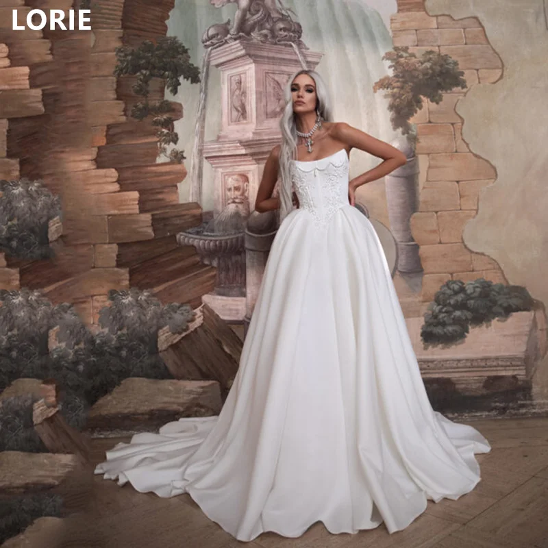 

LORIE A-line Lace Applique vestidos de novia Wedding Dress Backless Elegant Bridal Gowns Princess Wedding Gown Customized 2025